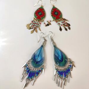---🆕 NWT & Pre-Owned Statement Boho Dangle Earrings – Set of 2!